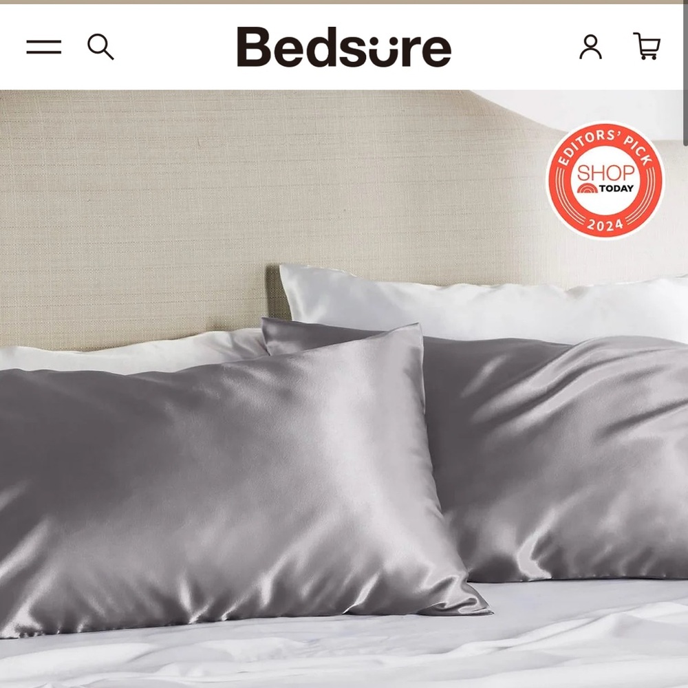 Set of 2 Satin Pillowcases - gray